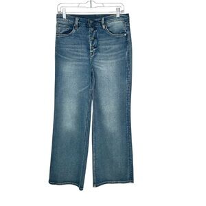 Blanc NYC Women’s The Christie Jeans Size 28 High Rise Crop Wide Leg Denim
